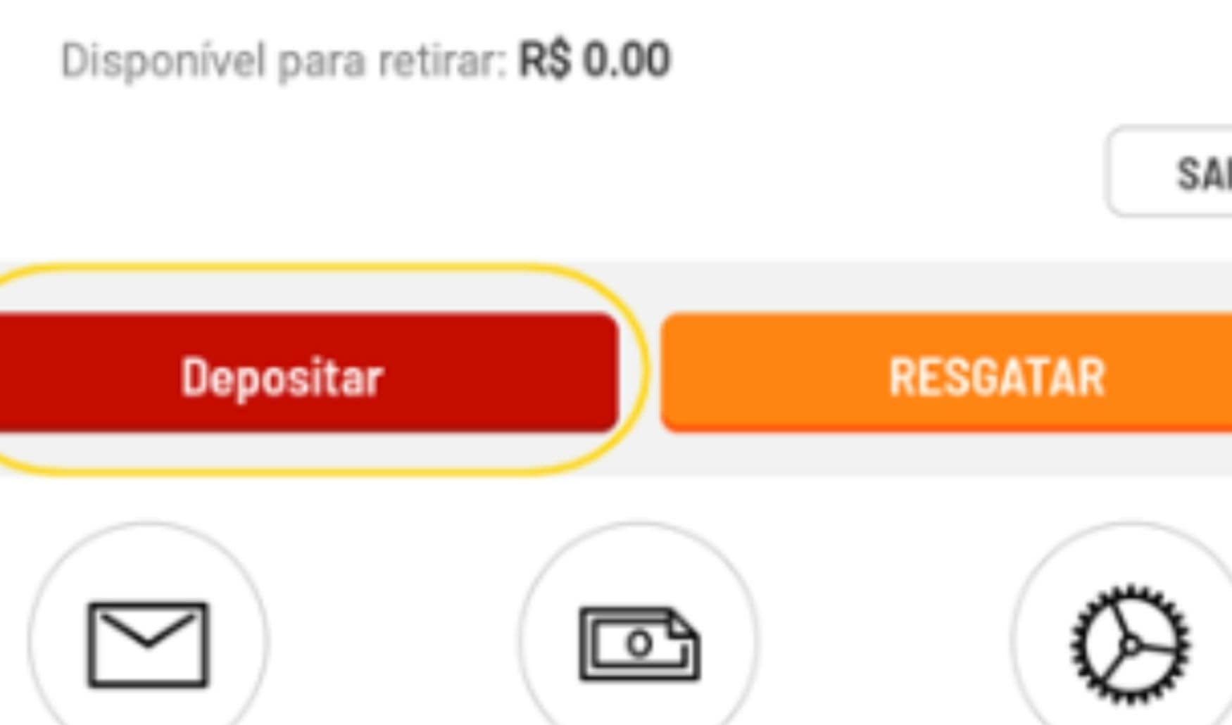clique no botão de depósito Bodog Brasil passo