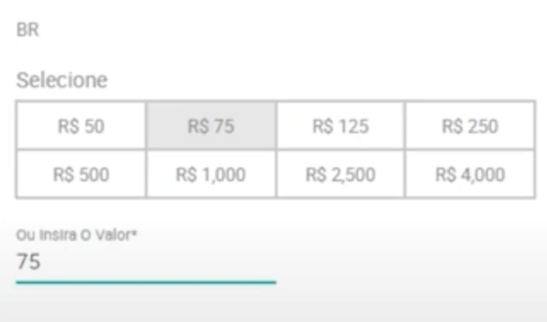 preenchimento das informações sobre pagamento no site da Bodog Brasil