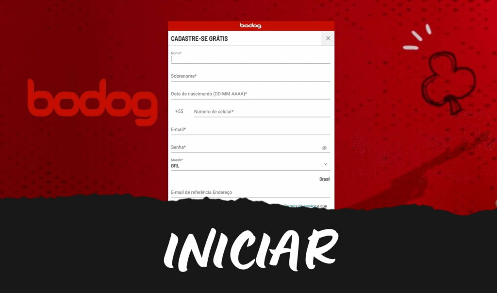 início do registro online Bodog Brasil