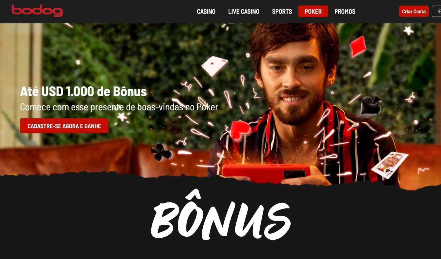 as instruções sobre como utilizar os bônus no site Bodog Brasil