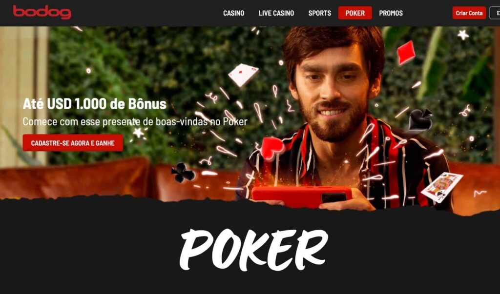 visão detalhada do jogo de pôquer no site Bodog Brasil